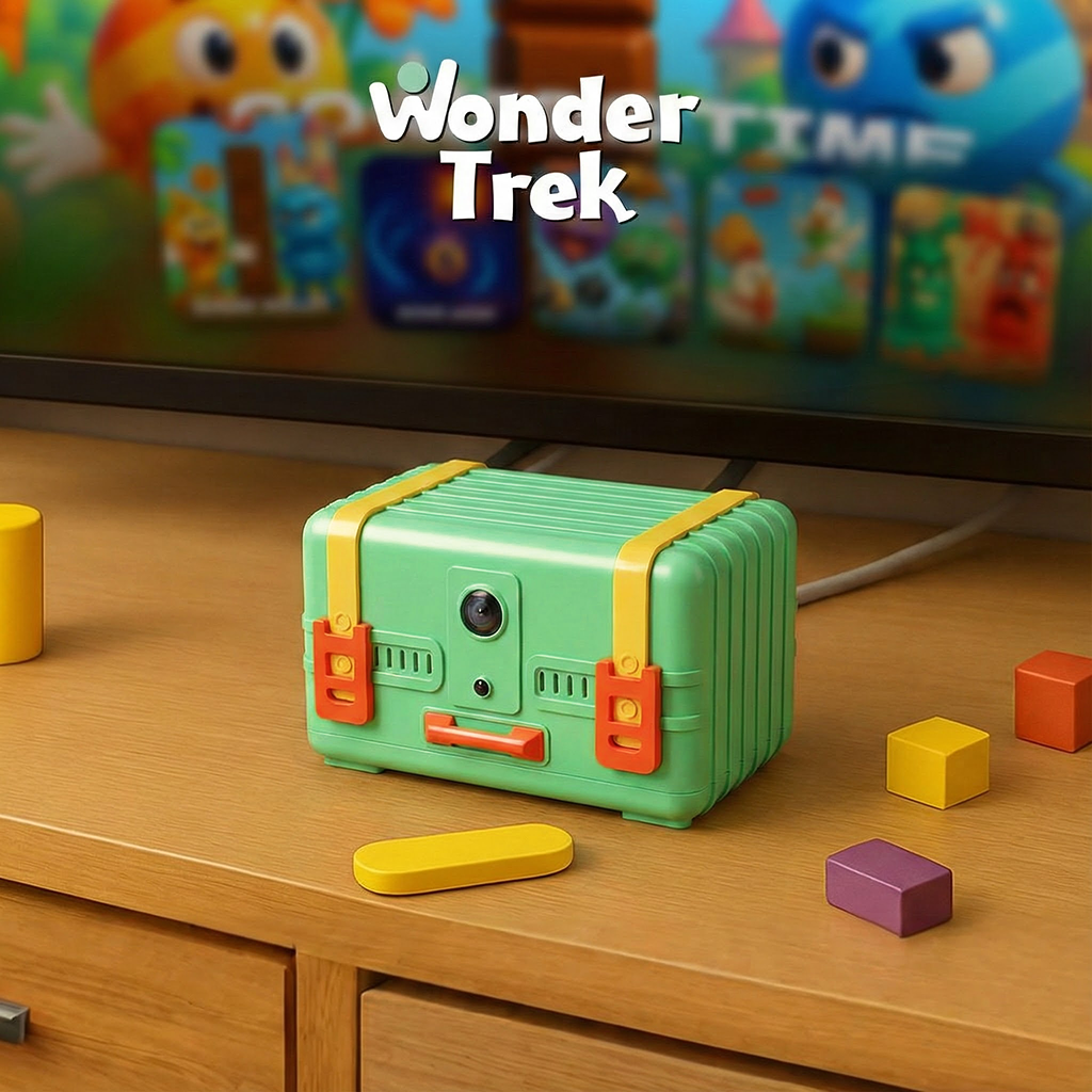 Wonder Trek-The Motion Gaming Box for Kids & Families Where Indoor Active Play Meets Interactive Family Fun and is Perfect for Game Nights, Parties and Playdates