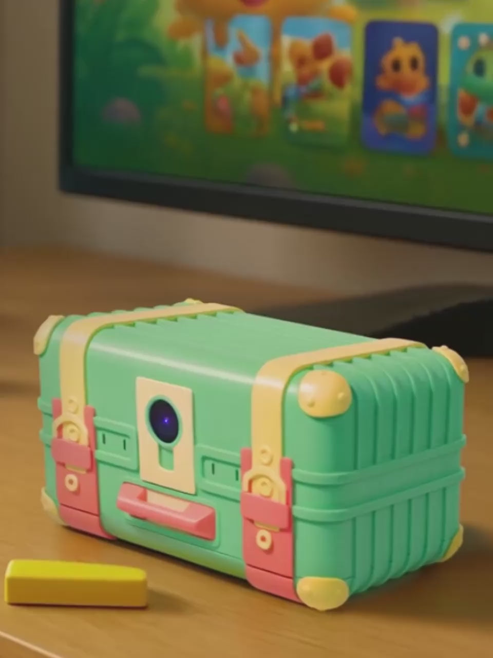 Wonder Trek portable gaming console for kids with vibrant colors and motion sensor games.